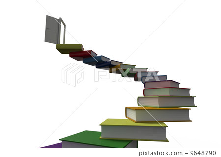Steps made out of books with open door Steps made out of books with open door 9648790