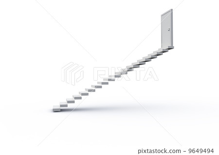 White steps leading to closed door White steps leading to closed door 9649494
