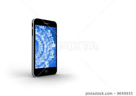 Binary code on smartphone screen 9649935