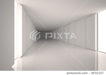 Digitally generated room with bright light 9650107