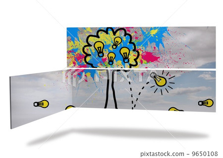 Light bulb tree on abstract screen Light bulb tree on abstract screen 9650108