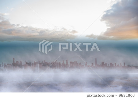 Cityscape on the horizon 9651903