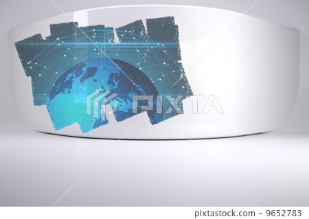 Display on wall showing global graphic 9652783