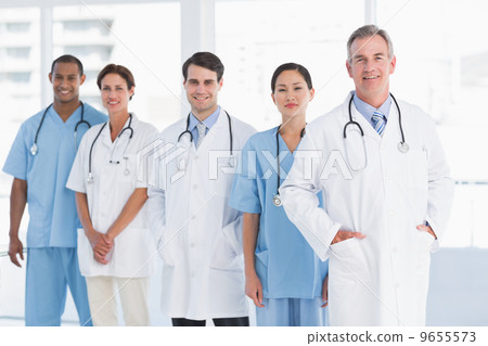 Portrait of doctors in a row at hospital 9655573