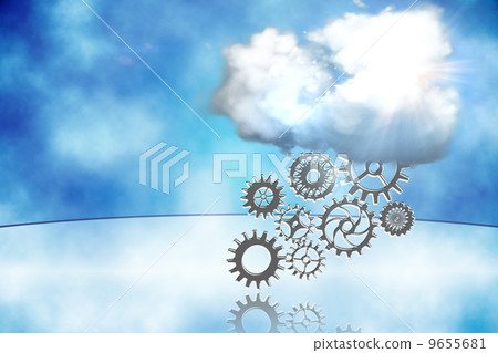 Cloud with cogs and wheels 9655681