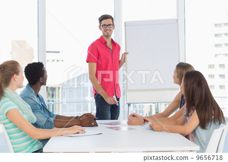 Casual business people in office at presentation 9656718