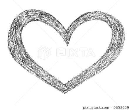 Hand drawn, crayon heart shape Hand drawn, crayon heart shape 9658639
