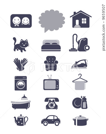 Household icons set 9659507