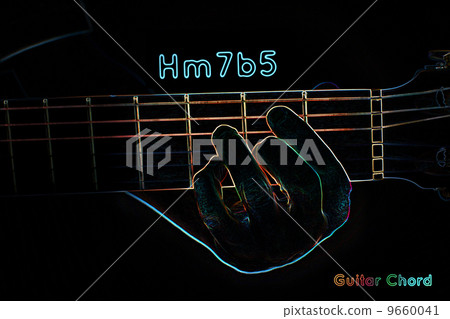 Guitar chord on a dark background Guitar chord on a dark background 9660041