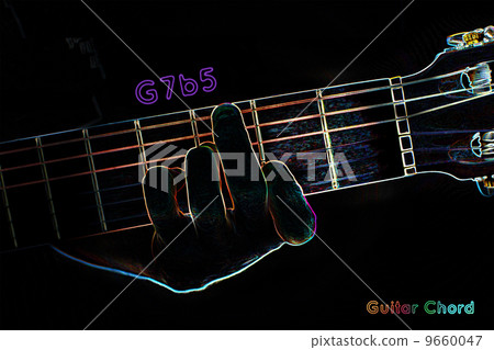 Guitar chord on a dark background Guitar chord on a dark background 9660047