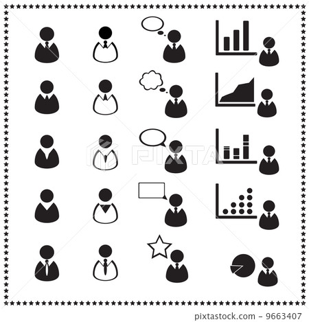 Set of user icons, Vector illustration 9663407
