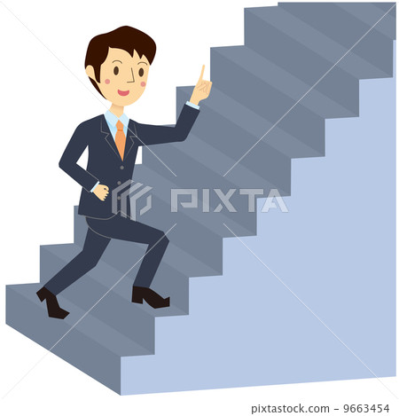 一名男子爬上樓梯 一名男子爬上樓梯 9663454