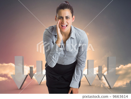 Composite image of businesswoman shouting Composite image of businesswoman shouting 9663614