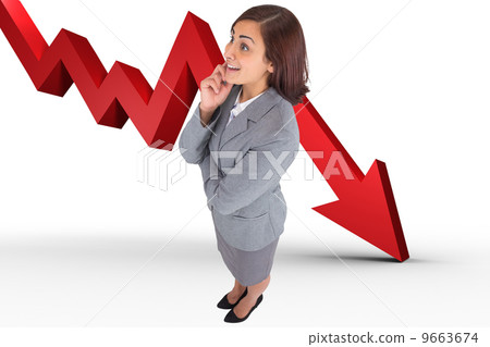 Composite image of smiling thoughtful businesswoman 9663674