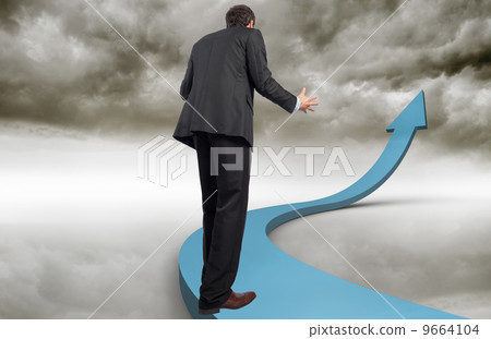 Composite image of stressed businessman gesturing 9664104