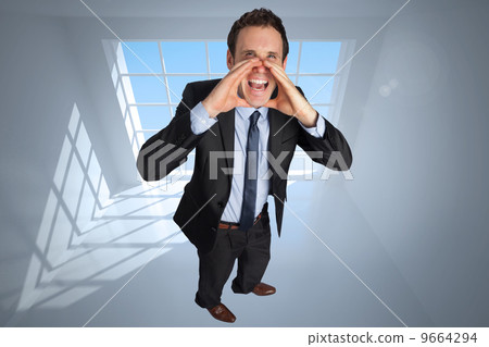 Composite image of shouting businessman Composite image of shouting businessman 9664294