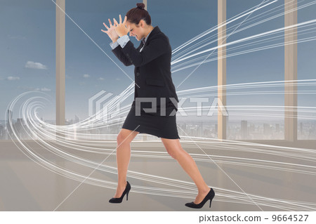 Composite image of angry businesswoman gesturing Composite image of angry businesswoman gesturing 9664527