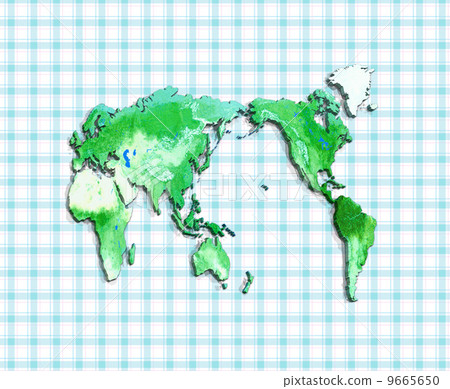 Green world map and tablecloth 9665650