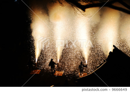 Bamboo firework dedication festival 9666649