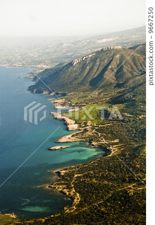 Aerial view of Mediterranean coastline Aerial view of Mediterranean coastline 9667250