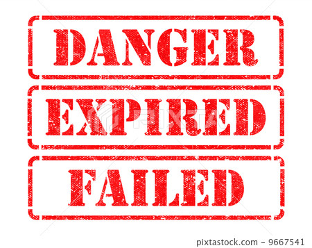 Danger, Expired, Failed- Red Rubber Stamps. Danger, Expired, Failed- Red Rubber Stamps. 9667541