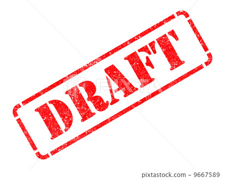 Draft inscription on Red Rubber Stamp. 9667589