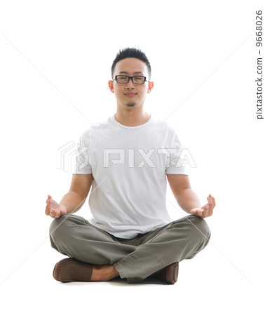 asian male doing yoga asian male doing yoga 9668026