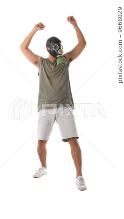 protestor isolated in white protestor isolated in white 9668029