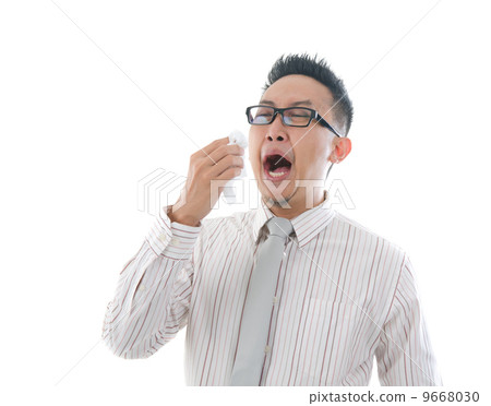 asian business man having a sick flu asian business man having a sick flu 9668030