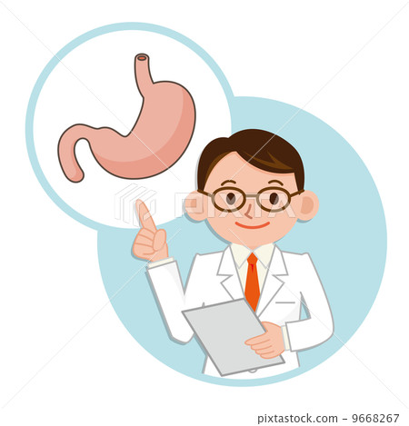 Doctor explaining the stomach 9668267