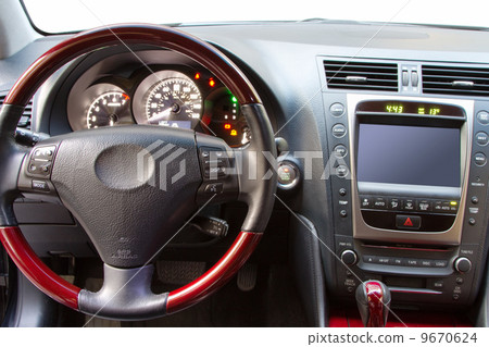 Interior details of a luxury car 9670624