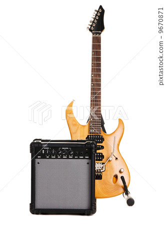 Electric guitar with amplifier 9670871