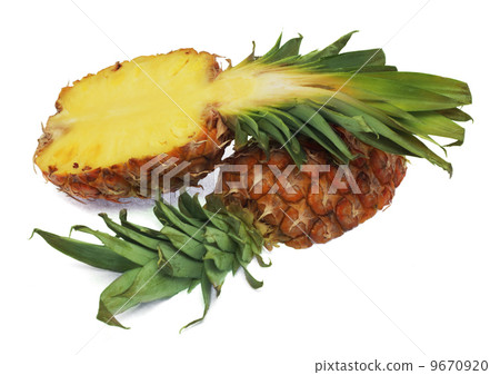 Cut pineapple isolted on white 9670920