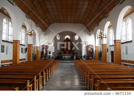 Interior of a church in bright tones Interior of a church in bright tones 9671130