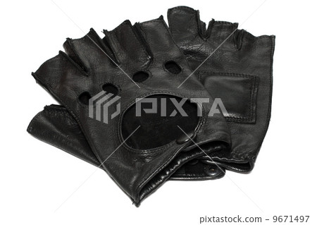 Pair of black leather gloves 9671497