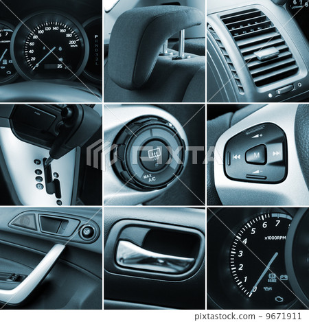 Collage of car interior details 9671911