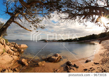 Costa Smeralda with amazing beach in Capriccioli, Sardinia Costa Smeralda with amazing beach in Capriccioli, Sardinia 9673016