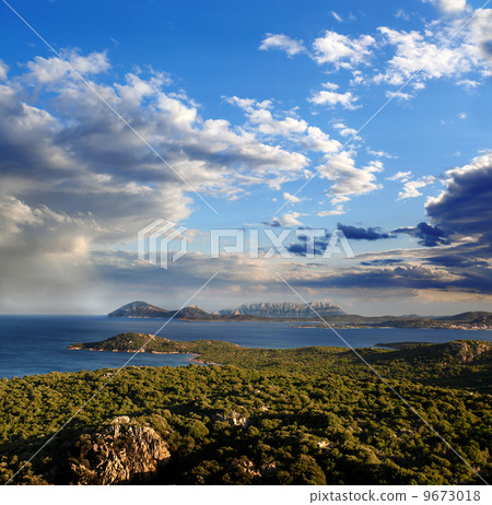 Costa Smeralda with amazing beach in Capriccioli, Sardinia Costa Smeralda with amazing beach in Capriccioli, Sardinia 9673018