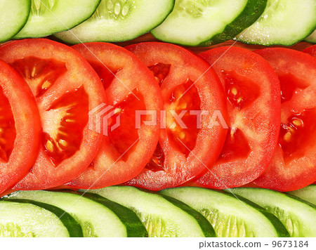 Fresh sliced vegetables. 9673184