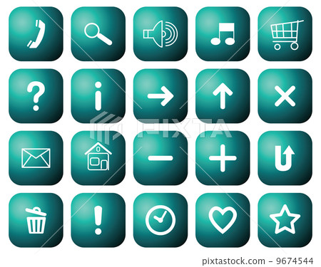 Buttons with symbols for websites. 9674544