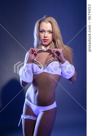 Portrait of smiling cute dancer posing at camera Portrait of smiling cute dancer posing at camera 9674953