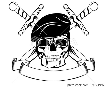 Skull in beret 9674997