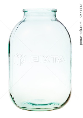 three-liter open glass jar isolated 9675538