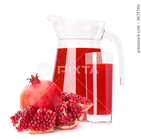 Pomegranate fruit juice in glass pitcher 9675760
