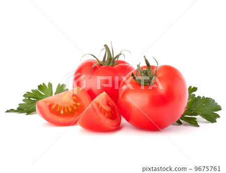 Tomato vegetables and parsley leaves still life 9675761