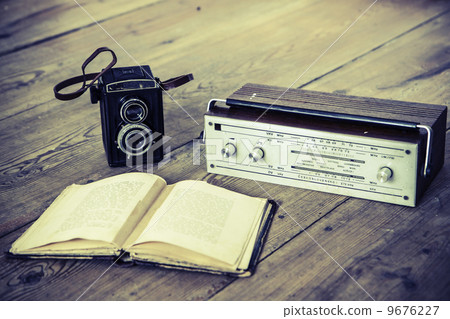 vintage camera and radio and book vintage camera and radio and book 9676227