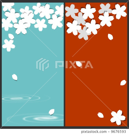 Sakura banner, ripples and hairy - Stock Illustration [9676593] - PIXTA