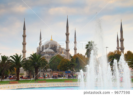 sultanahmet mosque and fountain in istanbul 9677598