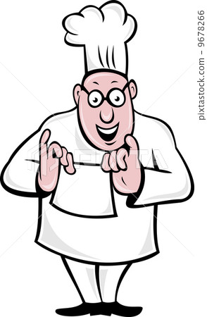 Cartoon Chef cook or baker holding paper 9678266