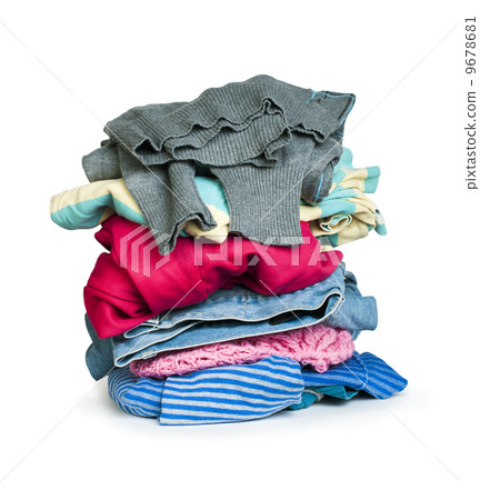Pile of clothes white isolated Pile of clothes white isolated 9678681